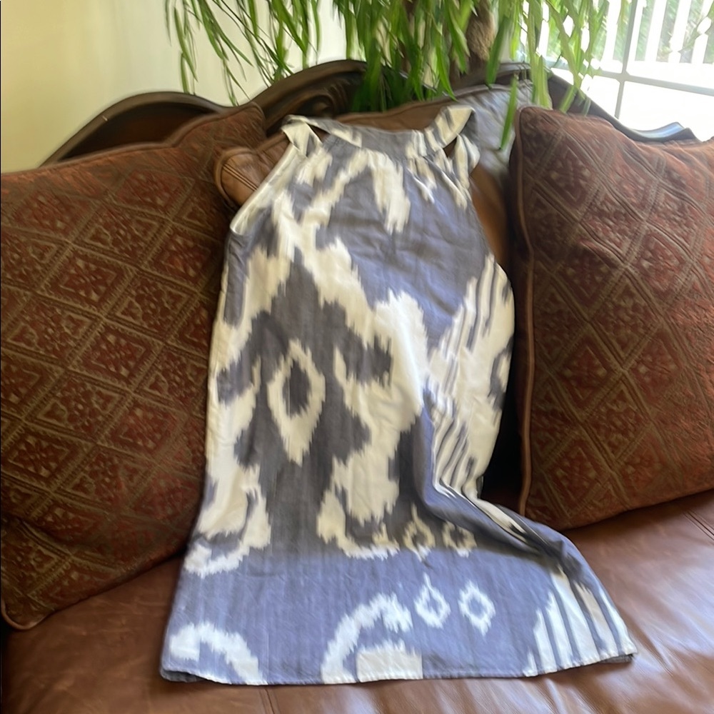 THML Gray and White Summer Sleeveless Dress